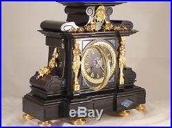 Exceptionnelle garniture de cheminée Napoléon III pendule clock uhr reloj