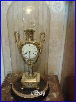 Exceptionnelle pendule horloge cartel vase de collection empire en bronze 1820