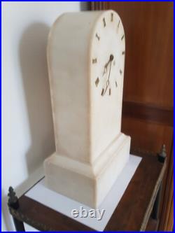 GRANDE PENDULE BORNE DEBUT 19EME ALBATRE BLANC siglée GILLIOT PARIS CAILLY GRANDE PENDULE BORNE DEBUT 19EME ALBATRE BLANC siglée GILLIOT PARIS CAILLY