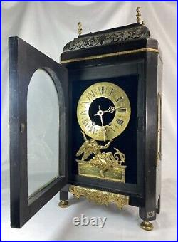 GRANDE PENDULE RELIGIEUSE ST LXIV EN MARQUETERIE BOULLE HT 65CM CARTEL 19ème