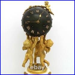 Garniture Horloge Pendule Candelabres Napoleon III Bronze doré marbre du 19ème