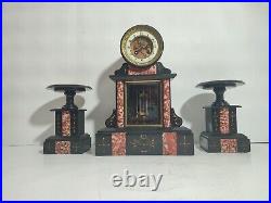 Garniture de Cheminée / 19th Napoléon III / Horloge de Notaire