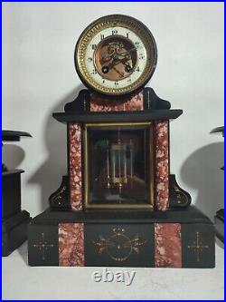 Garniture de Cheminée / 19th Napoléon III / Horloge de Notaire