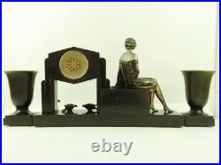 Garniture de cheminée Art Déco Uriano pendule horloge pendulum clock Uhr 1925's