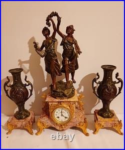Garniture de cheminée Harmonie par Ruffony, signée Ruchot Régule & Marbre Garniture de cheminée Harmonie par Ruffony, signée Ruchot Régule & Marbre