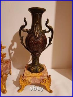 Garniture de cheminée Harmonie par Ruffony, signée Ruchot Régule & Marbre Garniture de cheminée Harmonie par Ruffony, signée Ruchot Régule & Marbre