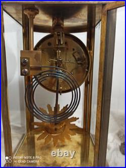 Garniture pendule cage et cassolettes marbre, bronze dore fonctionne sonne