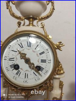 Garniture portique st Louis XVI marbre riche deco bronze dore fonctionne sonne