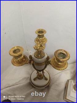 Garniture portique st Louis XVI marbre riche deco bronze dore fonctionne sonne