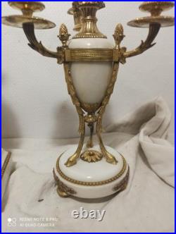 Garniture portique st Louis XVI marbre riche deco bronze dore fonctionne sonne