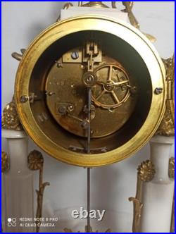Garniture portique st Louis XVI marbre riche deco bronze dore fonctionne sonne
