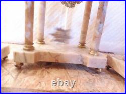 Garniture portique style Louis XVI marbre et bronze dore fonctionne sonne