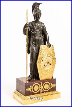 Gerard-Jean Galle spectaculaire pendule Pallas Athena fin de l'époque Empire