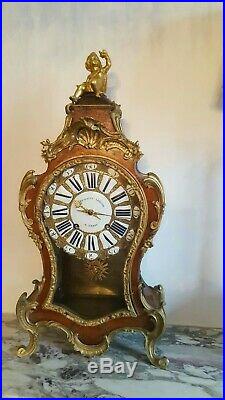 Grand Cartel époque 18èm 18th XVIIIEME pendule clock bois bronze doré cadran top
