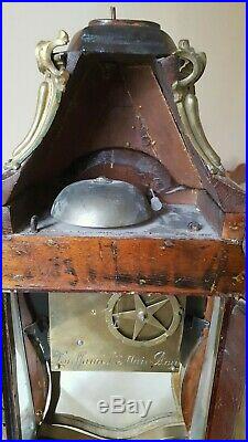 Grand Cartel époque 18èm 18th XVIIIEME pendule clock bois bronze doré cadran top