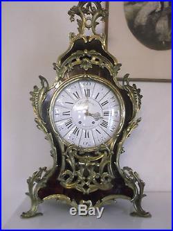 Grand cartel bronze écaille rouge Planchon à Paris Kaminuhr reloj clock pendule