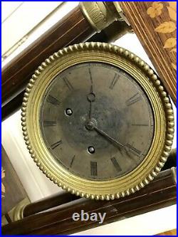 Grande PENDULE portique noyer marqueterie Clock klok antique uhren Kaminuhr