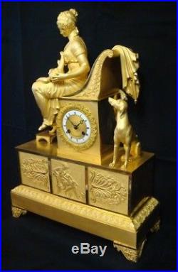 Grande Pendule Empire bronze doré''La Charité'' H 50cm (french clock ormolu)