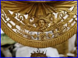 Grande pendule bronze et marbre blanc Clock Uhr Empire Napoléon