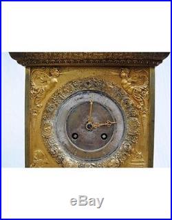 Grande pendule à fil bronze doré, ormulu antic clock reloj kaminuh