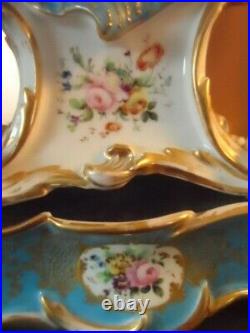 Grosse Pendule De Cheminee Napoleon III Porcelaine De Paris Rocaille Signee Ma