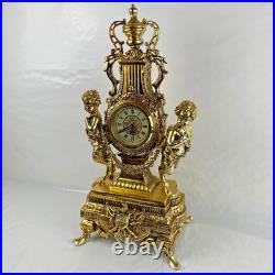 HORLOGE DE CHEMINÉE/TABLE rococo baroque rocaille pendule dorée anges chérubins HORLOGE DE CHEMINÉE/TABLE rococo baroque rocaille pendule dorée anges chérubins