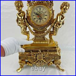 HORLOGE DE CHEMINÉE/TABLE rococo baroque rocaille pendule dorée anges chérubins HORLOGE DE CHEMINÉE/TABLE rococo baroque rocaille pendule dorée anges chérubins