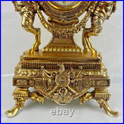 HORLOGE DE CHEMINÉE/TABLE rococo baroque rocaille pendule dorée anges chérubins HORLOGE DE CHEMINÉE/TABLE rococo baroque rocaille pendule dorée anges chérubins