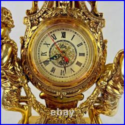 HORLOGE DE CHEMINÉE/TABLE rococo baroque rocaille pendule dorée anges chérubins HORLOGE DE CHEMINÉE/TABLE rococo baroque rocaille pendule dorée anges chérubins