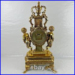 HORLOGE DE CHEMINÉE/TABLE rococo baroque rocaille pendule dorée anges chérubins HORLOGE DE CHEMINÉE/TABLE rococo baroque rocaille pendule dorée anges chérubins