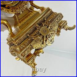 HORLOGE DE CHEMINÉE/TABLE rococo baroque rocaille pendule dorée anges chérubins HORLOGE DE CHEMINÉE/TABLE rococo baroque rocaille pendule dorée anges chérubins