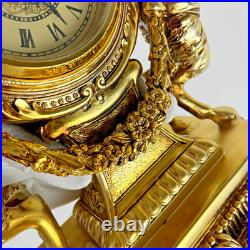 HORLOGE DE CHEMINÉE/TABLE rococo baroque rocaille pendule dorée anges chérubins HORLOGE DE CHEMINÉE/TABLE rococo baroque rocaille pendule dorée anges chérubins