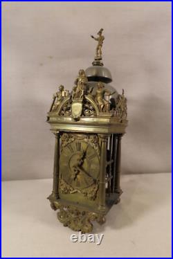 Hollande Vers 1700 Ancien Rare Cartel Applique Pendule Bronze Double Cloches