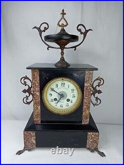 Horloge 19ème siècle Napoléon III en marbre Palot-Lacoste Béziers Fonctionne