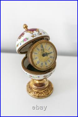 Horloge ACF Vintage de table oeuf porcelaine Horloge ACF Vintage de table oeuf porcelaine