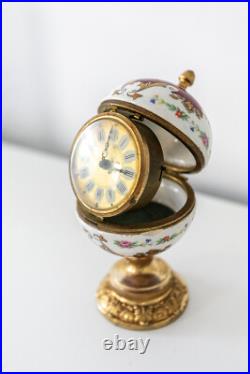 Horloge ACF Vintage de table oeuf porcelaine Horloge ACF Vintage de table oeuf porcelaine