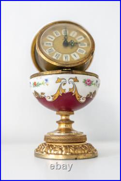Horloge ACF Vintage de table oeuf porcelaine Horloge ACF Vintage de table oeuf porcelaine