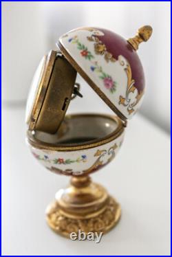 Horloge ACF Vintage de table oeuf porcelaine Horloge ACF Vintage de table oeuf porcelaine