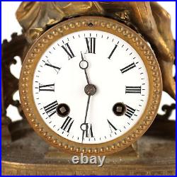 Horloge Ancien d'Appui dans Vitrine'800-'900 Antimoine Doré Métal