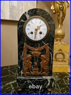 Horloge Ancienne En Marbre De Style EMPIRE Époque Fin XIX Ème S