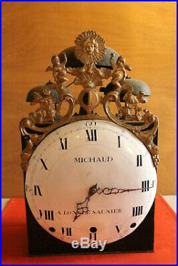 Horloge Comtoise 4 Cloches Rare Faisceau De Licteur Dans Le Medaillon