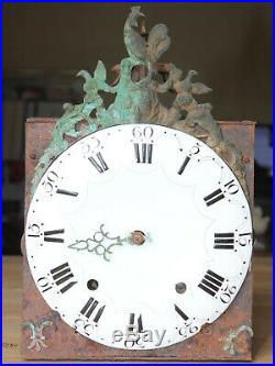 Horloge Comtoise XVIIIe Mouvement Coq Cadran Cuvette Mécanisme