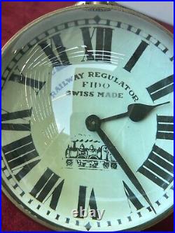 Horloge De Bureau Montre Boule Fido Railway Regulator Swiss