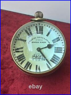 Horloge De Bureau Montre Boule Fido Railway Regulator Swiss