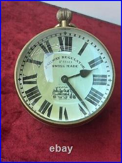 Horloge De Bureau Montre Boule Fido Railway Regulator Swiss