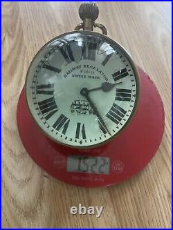 Horloge De Bureau Montre Boule Fido Railway Regulator Swiss