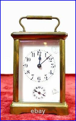 Horloge De Chariot, Réveil. Cristal. Bronze. En Fonctionnement. France  XIX