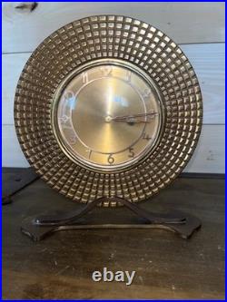 Horloge LANCEL Laiton Doré Hauteur 20cm Largeur 19cm Fonctionnement Ok Réveil