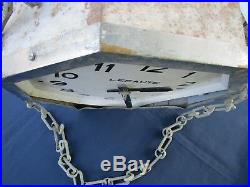 Horloge LEPAUTE ancienne octogonale pendule gare double face suspendu chaîne