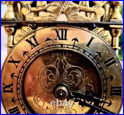 Horloge Lanterne Laiton Doré Smith & Clocks Watches XXème Grande Bretagne